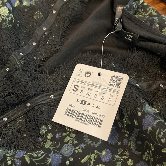 Zara Basic Floral Lace Applique Dress Size small - Picture 15 of 16